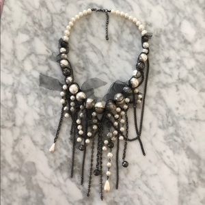 Pearl and Rhinestone Statement Necklace